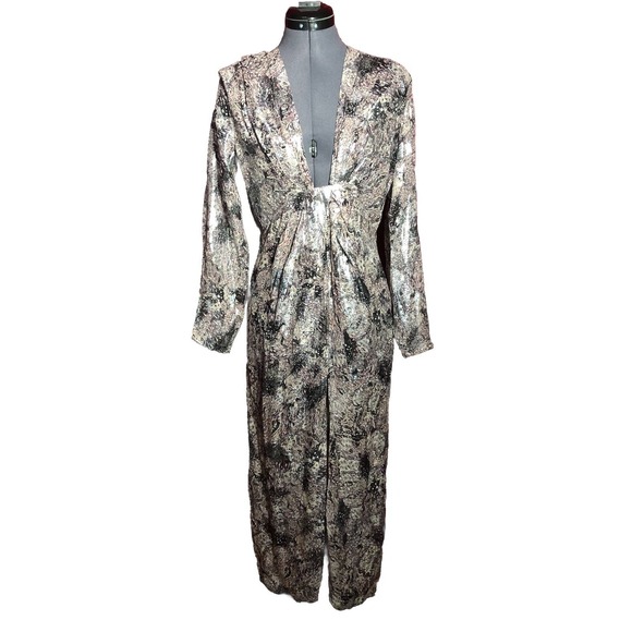 IRO Dresses & Skirts - IRO Rouniea Dress Twist-Front Printed Fill Coupé Silk MIDI FR 40 U.S. 8